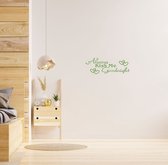 Stickerheld - Muursticker Always kiss me goodnight - Slaapkamer - Liefde - decoratie - Engelse Teksten - Mat Lichtgroen - 27.5x73.8cm