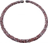 chokerketting Niqui dames strass roze/zilver one-size