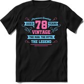 78 Jaar Legend - Feest kado T-Shirt Heren / Dames - Licht Blauw / Licht Roze - Perfect Verjaardag Cadeau Shirt - grappige Spreuken, Zinnen en Teksten. Maat 3XL