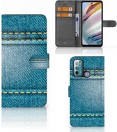 Wallet Book Case Motorola Moto G60 Telefoon Hoesje Jeans