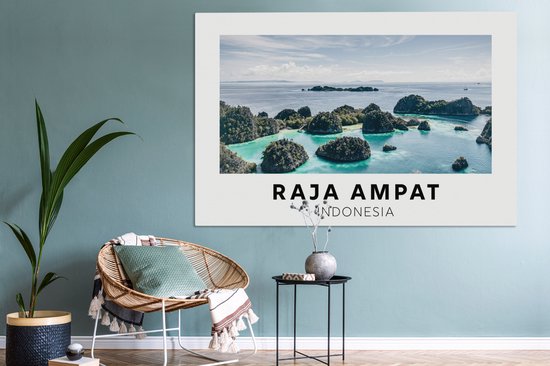 Toile Peinture Indonésie - Île - Mer - 180x120 cm - Décoration murale XXL