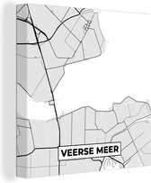 Canvas Schilderij Veerse Meer - Meer - Kaart - Plattegrond - Stadskaart - Nederland - 50x50 cm - Wanddecoratie
