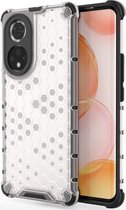 HONOR 50 Hoesje - Mobigear - Honeycomb Serie - Hard Kunststof Backcover - Wit - Hoesje Geschikt Voor HONOR 50