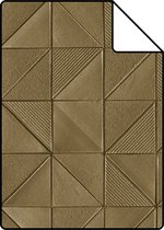Proefstaal ESTAhome behang grafisch 3D motief donker beige - 139326 - 26,5 x 21 cm