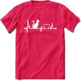 Cat Beat - Katten T-Shirt Kleding Cadeau | Dames - Heren - Unisex | Kat / Dieren shirt | Grappig Verjaardag kado | Tshirt Met Print | - Roze - XL