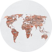 Sanders & Sanders zelfklevende behangcirkel wereldkaart roest bruin, grijs en wit - 601154 - Ø 140 cm