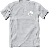 Cat Paw - Katten T-Shirt Kleding Cadeau | Dames - Heren - Unisex | Kat / Dieren shirt | Grappig Verjaardag kado | Tshirt Met Print | - Licht Grijs - Gemaleerd - L