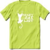 Crazy Cat Lady - Katten T-Shirt Kleding Cadeau | Dames - Heren - Unisex | Kat / Dieren shirt | Grappig Verjaardag kado | Tshirt Met Print | - Groen - XL