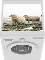 Wasmachine beschermer mat - Schapen - Mist - Winter - Breedte 55 cm x hoogte 45 cm