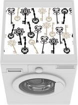 Wasmachine beschermer mat - Sleutels - Goud - Patronen - Breedte 55 cm x hoogte 45 cm