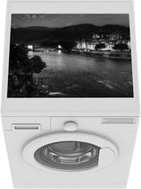 Wasmachine beschermer mat - Bhutan - Zwart - Wit - Rivier - Breedte 55 cm x hoogte 45 cm