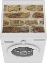 Wasmachine beschermer mat - Muur - Baksteen - Cement - Bruin - Breedte 55 cm x hoogte 45 cm