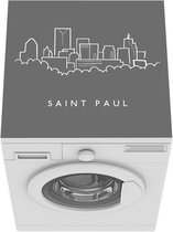 Wasmachine beschermer mat - Illustratie van Saint Paul bruine achtergrond - zwart wit - Breedte 60 cm x hoogte 60 cm