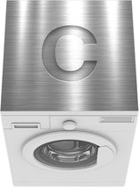 Wasmachine beschermer mat - een zilveren letter C - zwart wit - Breedte 60 cm x hoogte 60 cm