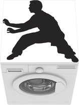 Wasmachine beschermer mat - een persoon in Kungfu houding - Breedte 60 cm x hoogte 60 cm