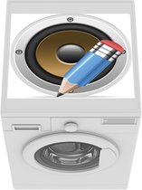 Wasmachine beschermer mat - een speaker en een potlood met gum - Breedte 55 cm x hoogte 45 cm