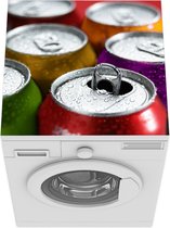 Wasmachine beschermer mat - Blikjes van frisdrank - Breedte 60 cm x hoogte 60 cm