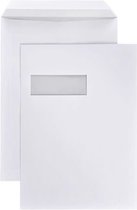 DULA - Enveloppes C4 format A4 blanches - Fenêtre à gauche - 229 x 324 mm - 25 pièces - Autocollant avec bande adhésive - 120 Grammes