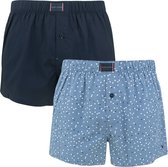 Tommy Hilfiger woven boxers dots 2P blauw - M