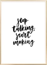 Poster Met Metaal Gouden Lijst - Stop Talking Poster