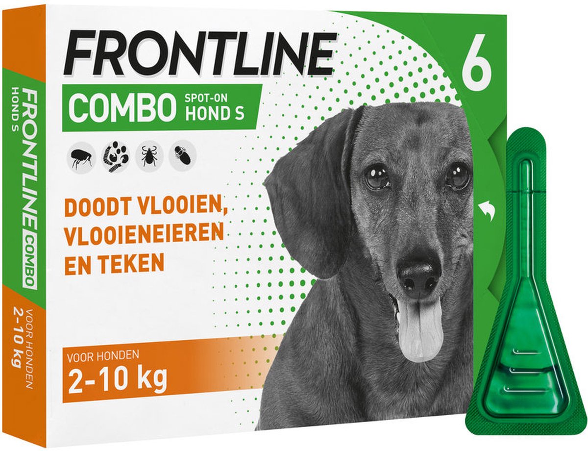 plaats tennis Aap Frontline Combo - Anti vlooienmiddel en tekenmiddel - 2 Tot 10 Kg - Hond -  6 pipetten | bol.com