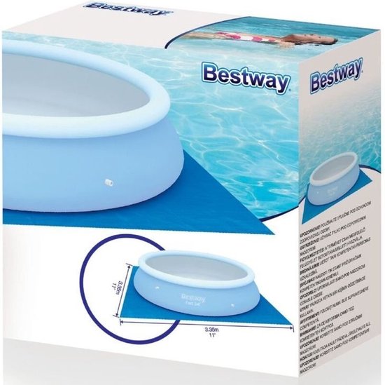 Bestway - ondervloer zwembad - grondzeil - 335 x 335 cm – blauw | bol