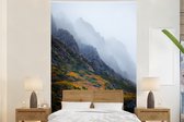 Behang - Fotobehang Mist over Cradle Mountain - Breedte 195 cm x hoogte 300 cm