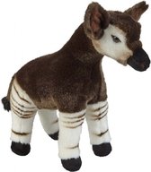 Pluche bruin/wit okapi knuffel 32 cm - Afrikaanse dieren knuffels - Speelgoed knuffeldieren/knuffelbeest voor kinderen