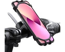 Telefoonhouder Fiets Universeel - Fiets Telefoonhouder Scooter En Buggy - 360 Draaibaar Telefoon Houder Fiets Siliconen - Zwart