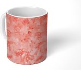Mok - Patroon - Waterverf - Koraal - Marmer print - Mokken - 350 ML - Beker - Uitdeelcadeautjes