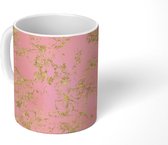 Mok - Marmer print - Goud - Glitter - Design - Mokken - 350 ML - Beker - Uitdeelcadeautjes