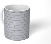 Mok - Natuursteen - Muur - Wit - Patronen - Mokken - 350 ML - Beker - Uitdeelcadeautjes