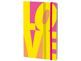 notitieboek Fluo Love 21 x 13 cm karton/papier geel