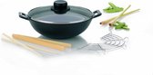 wokset Mini 24 cm gietijzer zwart 5-delig