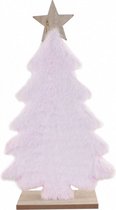 kerstboom decoratief 20 x 6,5 cm pluche roze