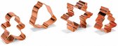 uitsteekvormen Kerst 7,6 cm RVS brons 4-delig