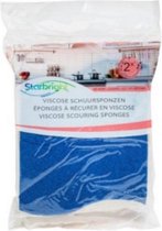 schuursponzen 13 x 9 cm foam blauw 2 stuks