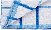 microvezeldoek 50 x 50 cm  wit/blauw