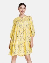 TAIFUN Dames A-lijn jurk met madeliefjes EcoVero Sunflower gemustert-42