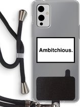 Case Company® - OnePlus 9 hoesje met Koord - Ambitchious - Telefoonhoesje met Zwart Koord - Bescherming aan alle Kanten en Over de Schermrand