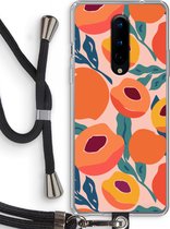 Case Company® - OnePlus 8 hoesje met Koord - Perzik - Telefoonhoesje met Zwart Koord - Bescherming aan alle Kanten en Over de Schermrand