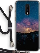 Case Company® - OnePlus 7 hoesje met Koord - Travel to space - Telefoonhoesje met Zwart Koord - Bescherming aan alle Kanten en Over de Schermrand