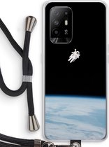 Case Company® - Oppo A94 5G hoesje met Koord - Alone in Space - Telefoonhoesje met Zwart Koord - Bescherming aan alle Kanten en Over de Schermrand