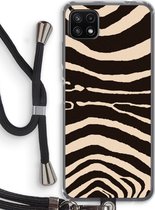 Case Company® - Samsung Galaxy A22 5G hoesje met Koord - Arizona Zebra - Telefoonhoesje met Zwart Koord - Bescherming aan alle Kanten en Over de Schermrand