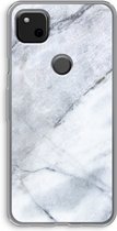 Case Company® - Google Pixel 4a hoesje - Witte marmer - Soft Cover Telefoonhoesje - Bescherming aan alle Kanten en Schermrand