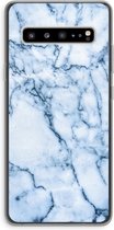 Case Company® - Samsung Galaxy S10 5G hoesje - Blauw marmer - Soft Cover Telefoonhoesje - Bescherming aan alle Kanten en Schermrand