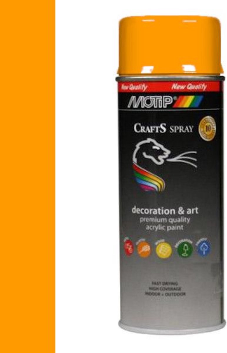 Motip crafts acryllak hoogglans meloengeel (RAL 1028) - 400 ml