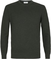 Profuomo - Pullover Garment Dye Donkergroen - M - Modern-fit