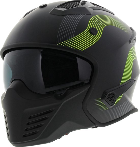 Vito Jet Bruzano helm mat zwart fluor M