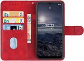 Nokia G11 / G21 Hoesje Portemonnee Wallet Book Case met Bandje Rood